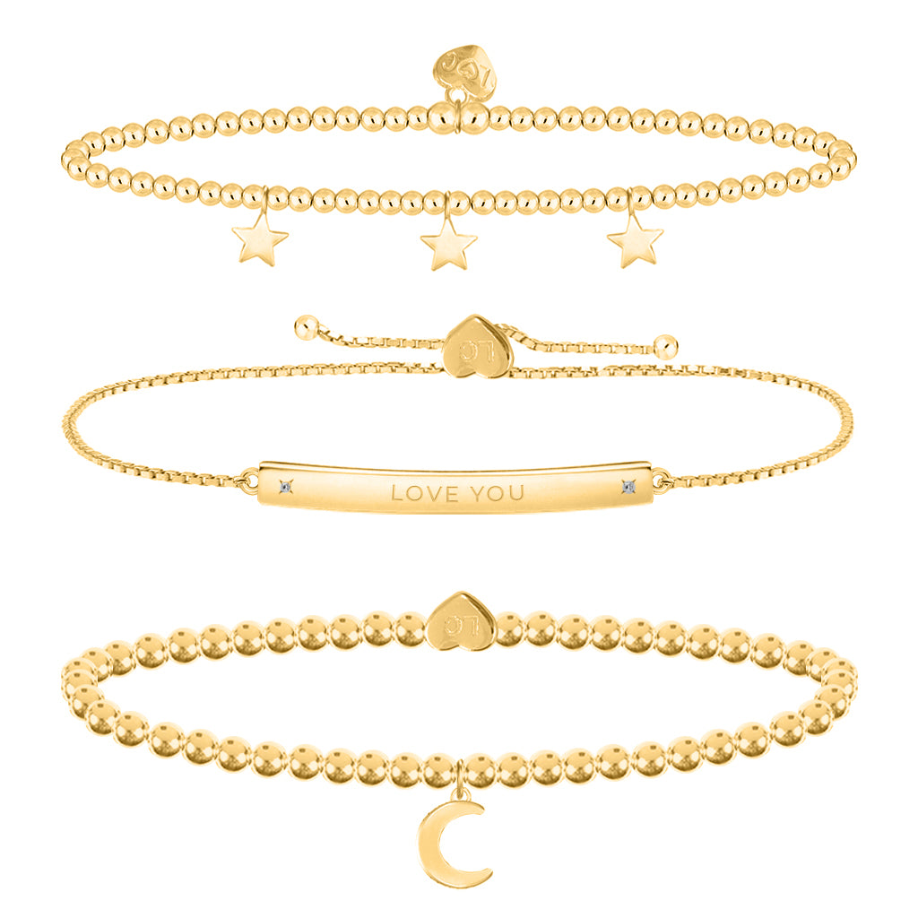 Occasion Gift Box - Moon and Back Bracelet Gift Set