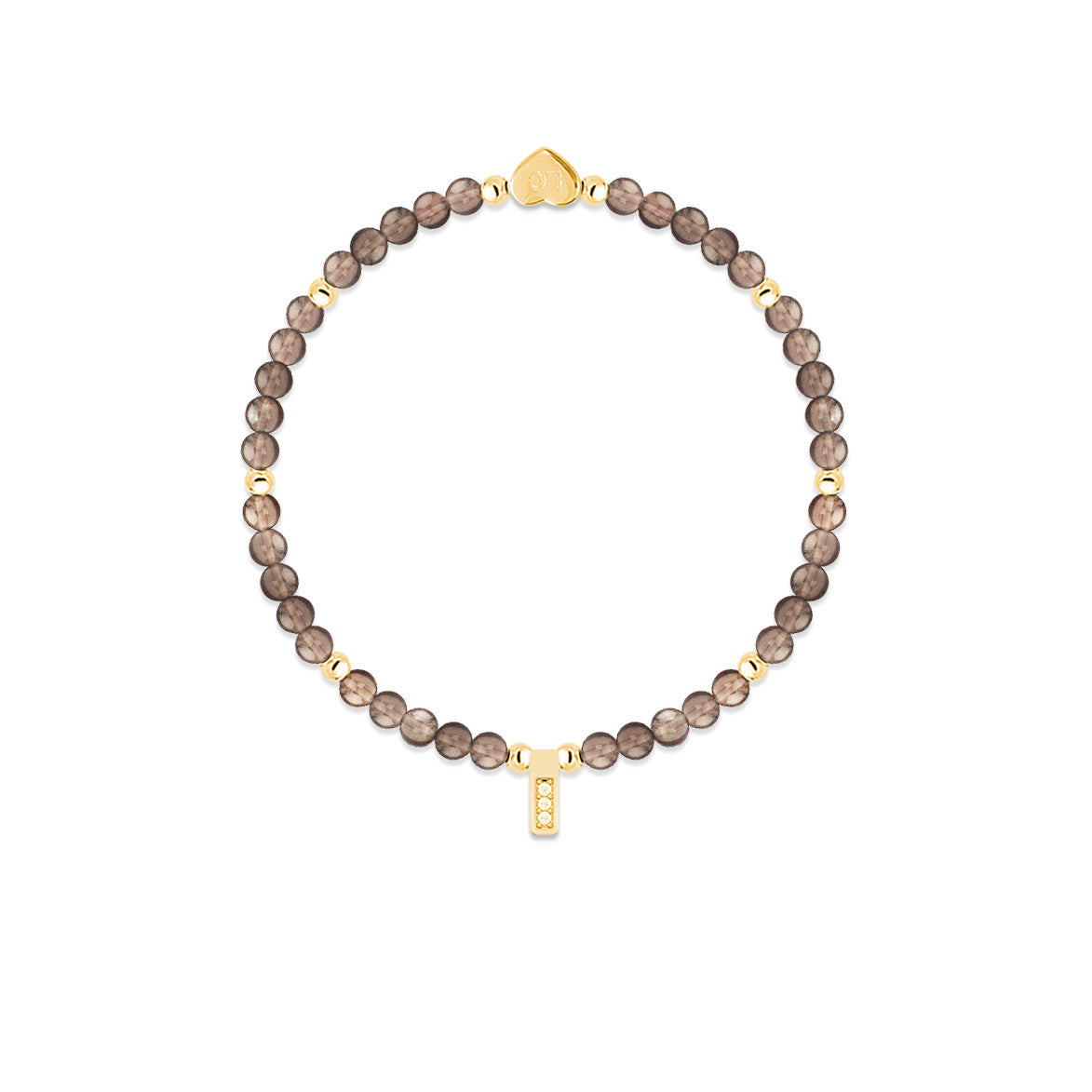 Smoky Quartz & gold beads healing crystals bracelet