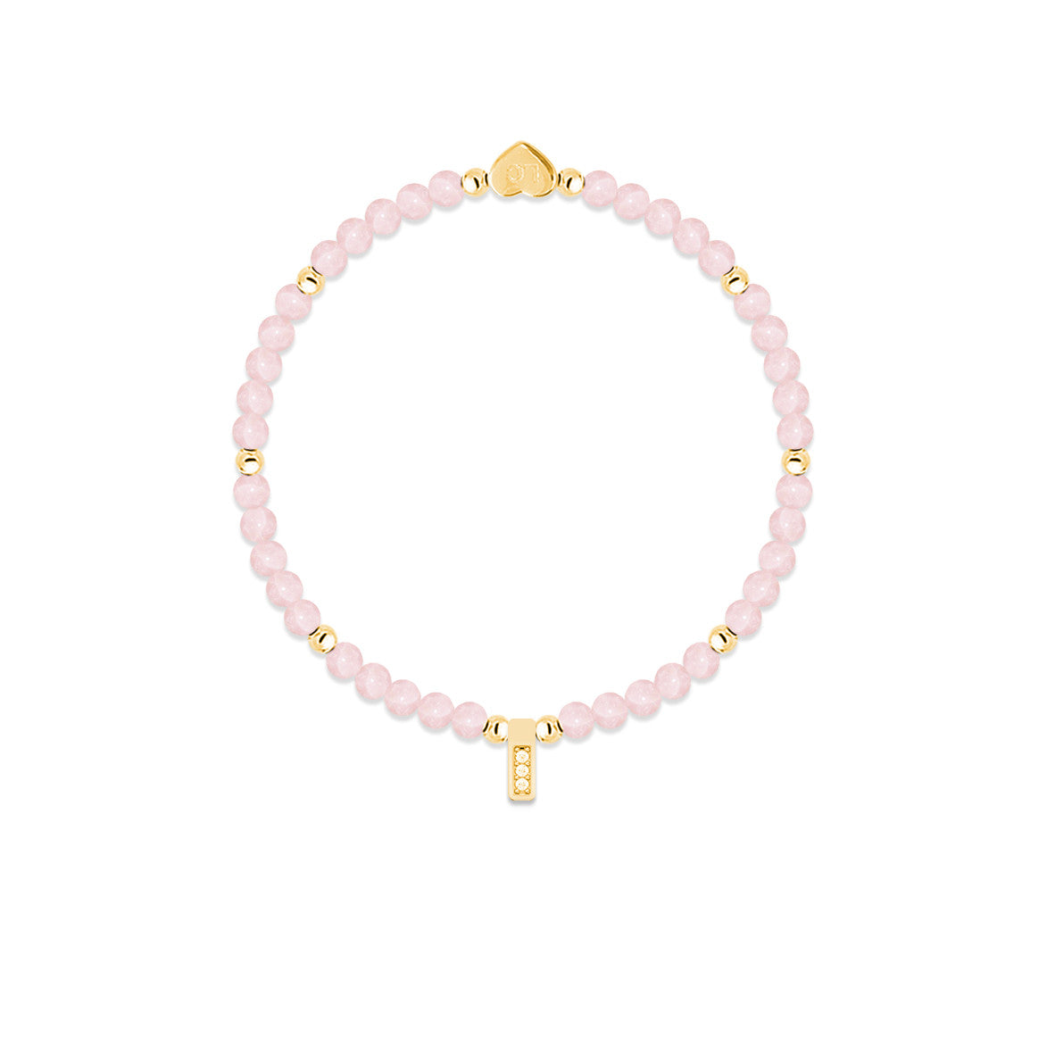 Rose Quartz & gold beads healing crystals bracelet
