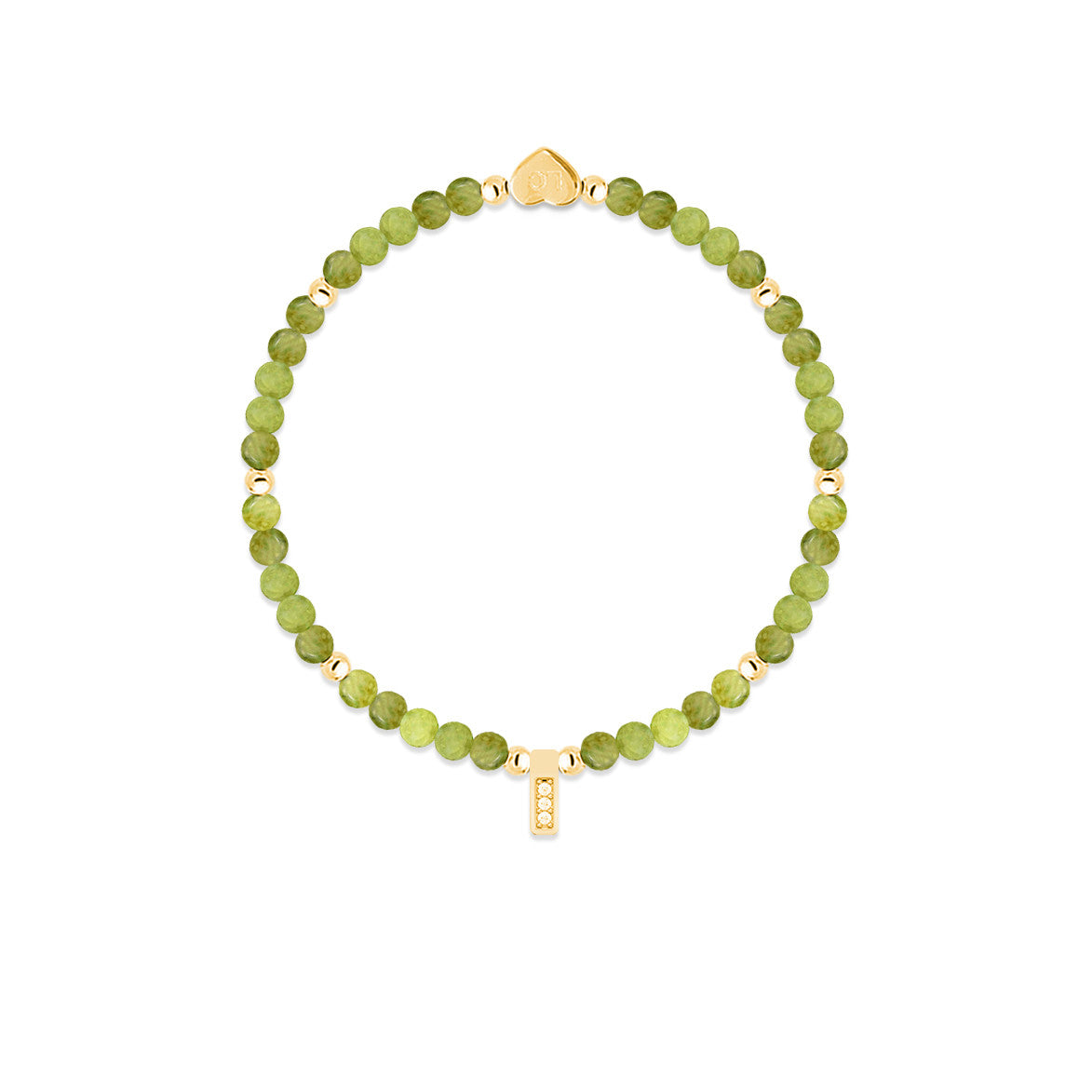 Peridot & gold beads healing crystals bracelet