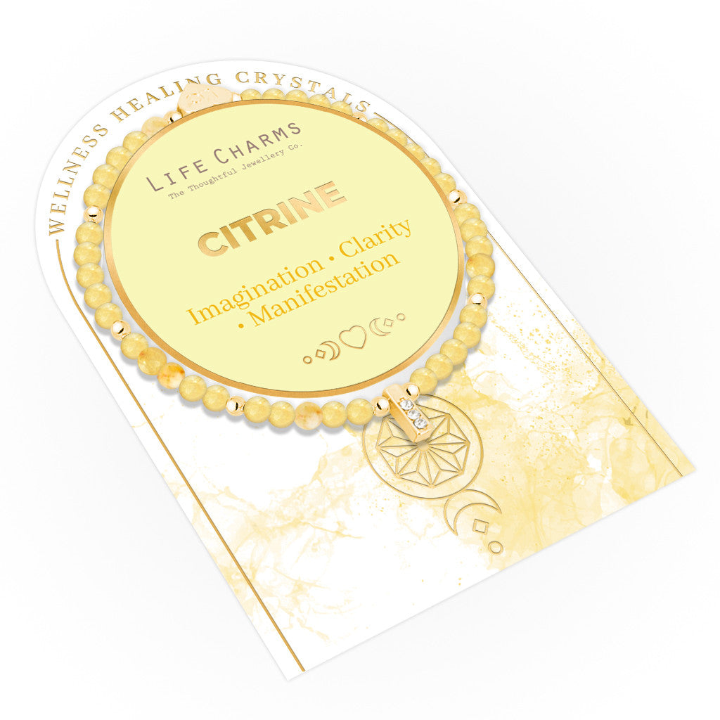 Citrine & gold beads healing crystals bracelet