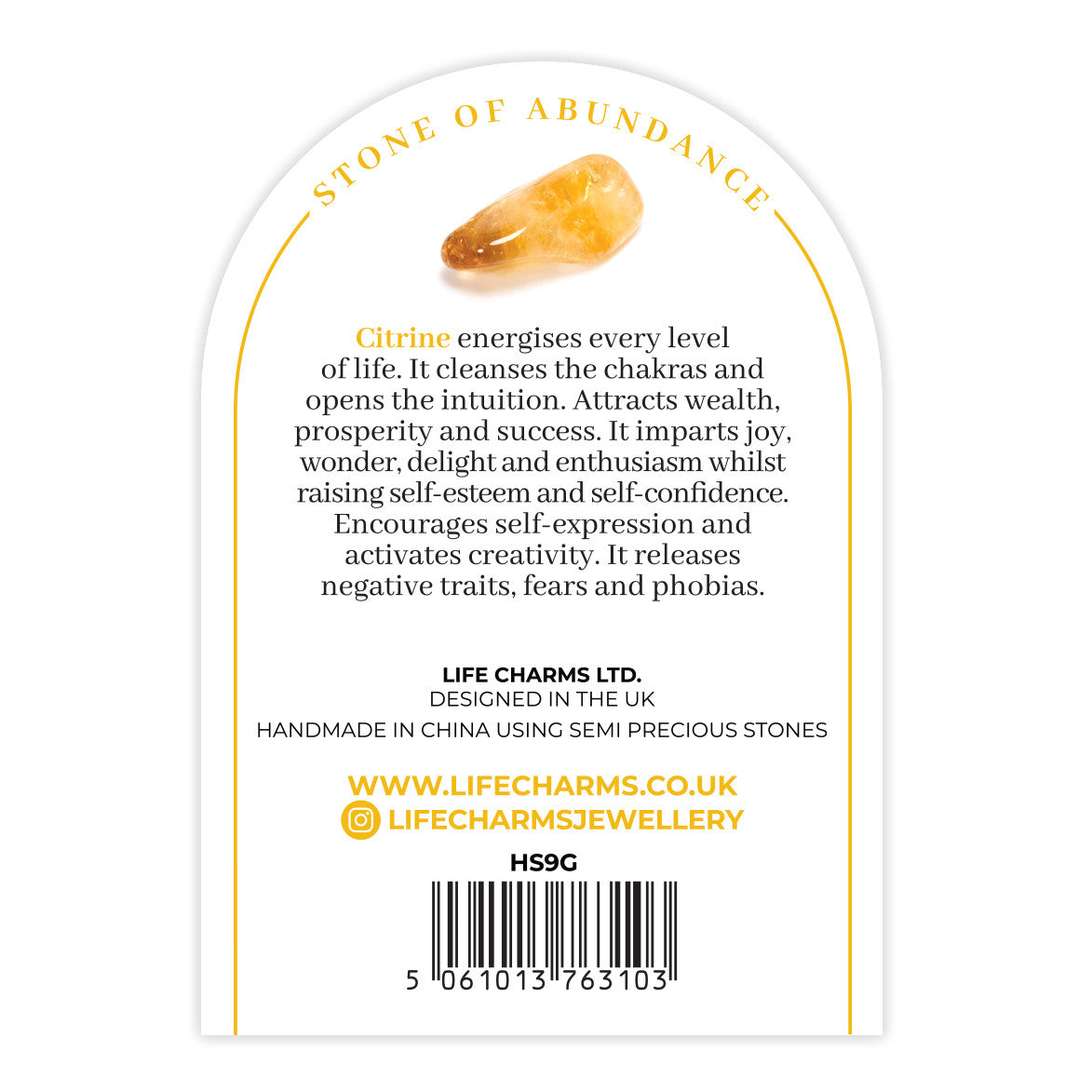 Citrine & gold beads healing crystals bracelet