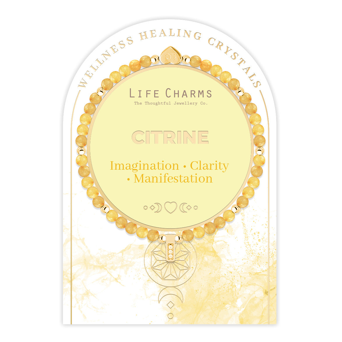 Citrine & gold beads healing crystals bracelet