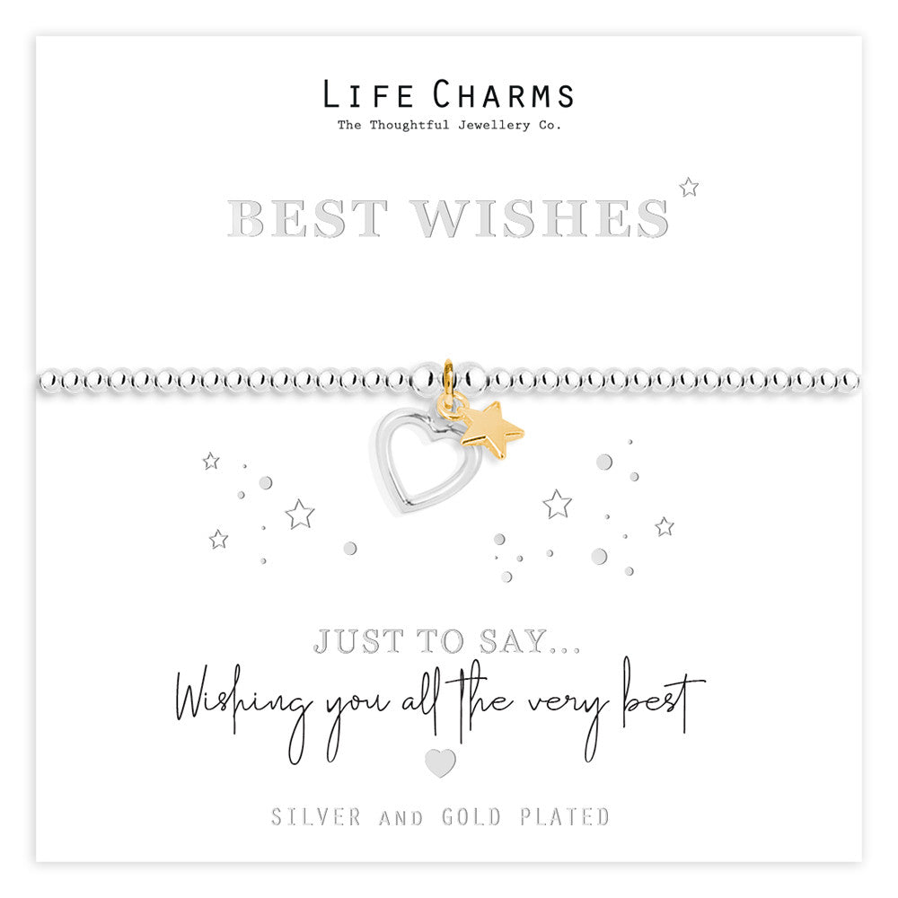 Just To Say Best wishes heart charm bracelet