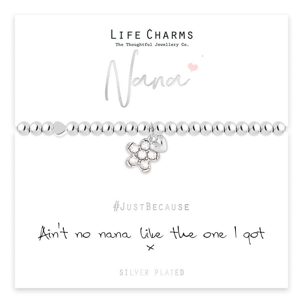 Nana Sparkling Flower Charm Bracelet