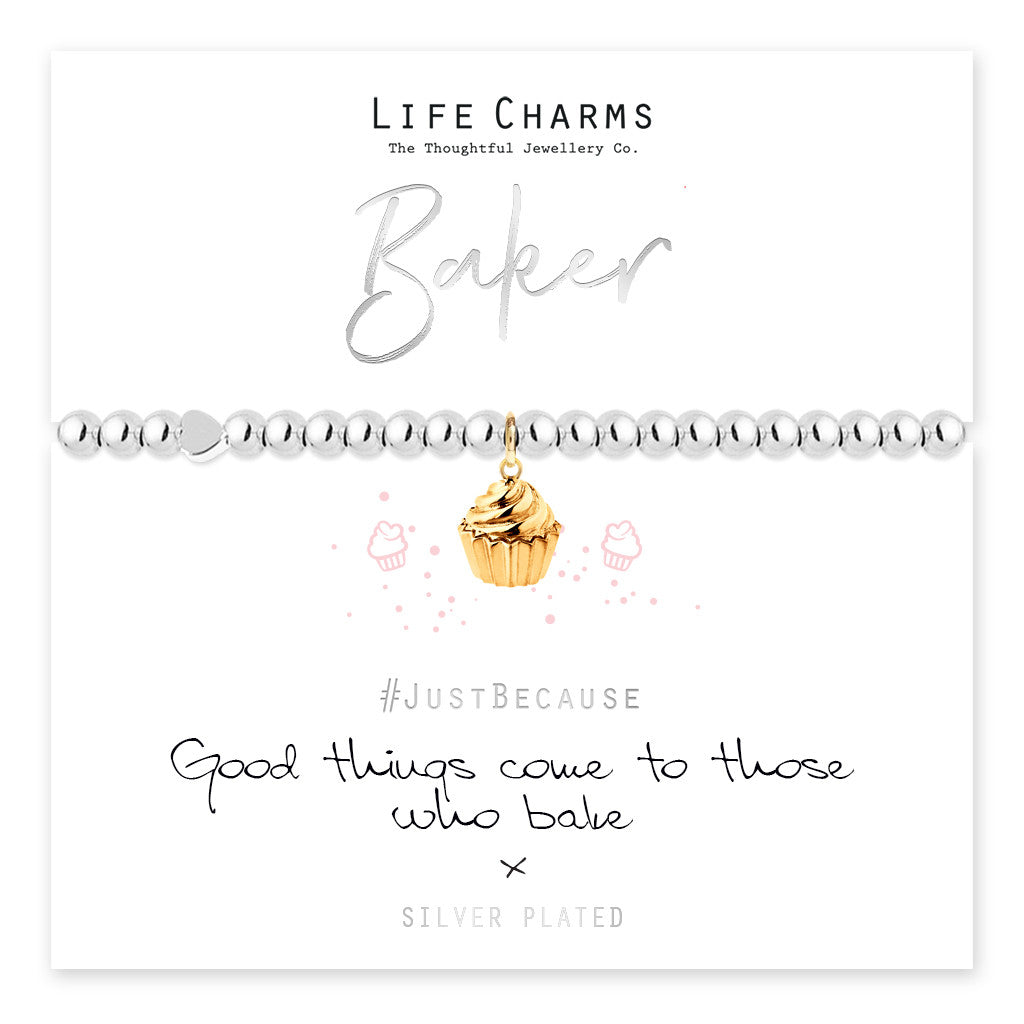 Baker Gold Muffin Charm Bracelet