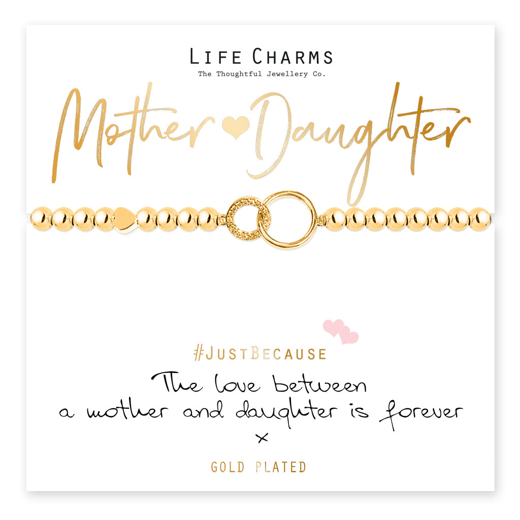 Mother & Daughter gold charm bracelet