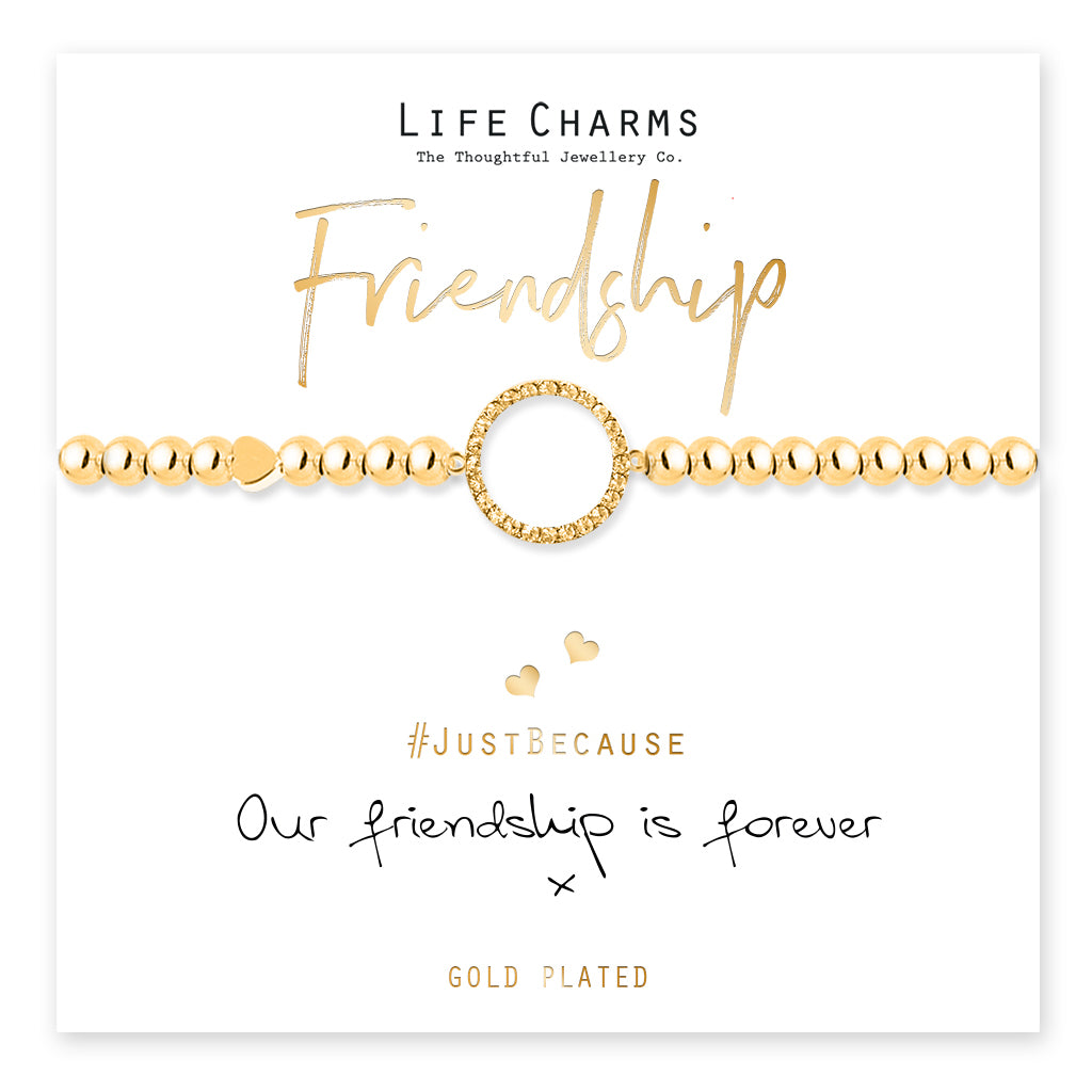 Friendship forever gold charm bracelet