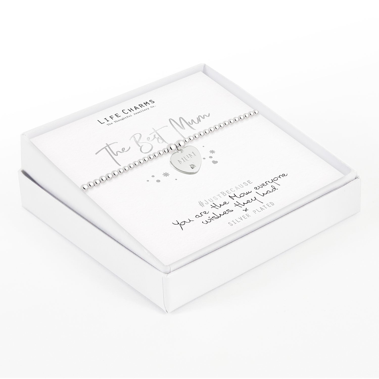 The Best Mum - heart charm bracelet in Mother&