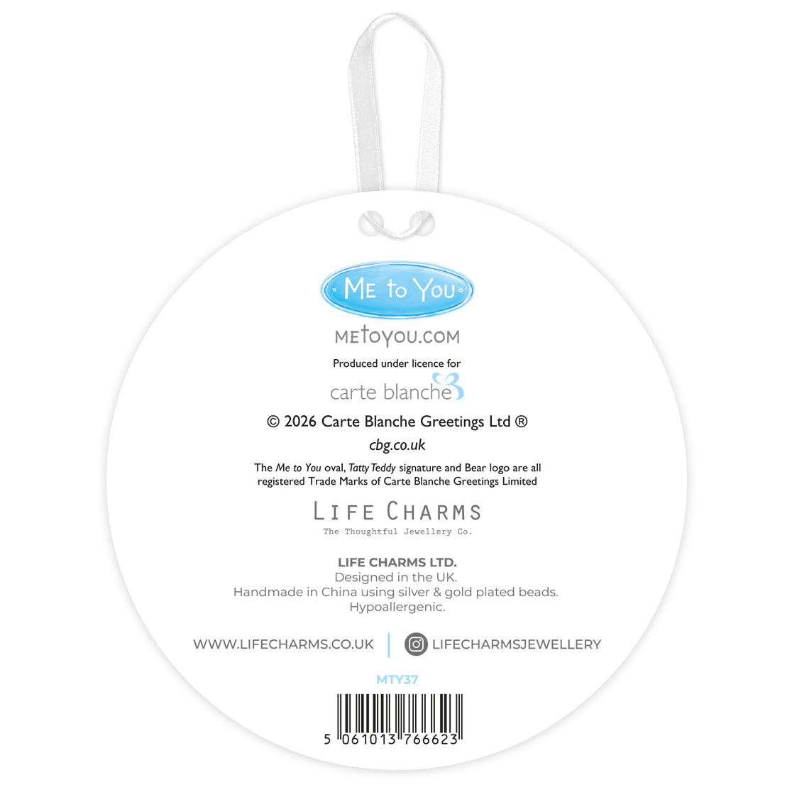 Me To You silver charm bracelet - Merry Christmas
