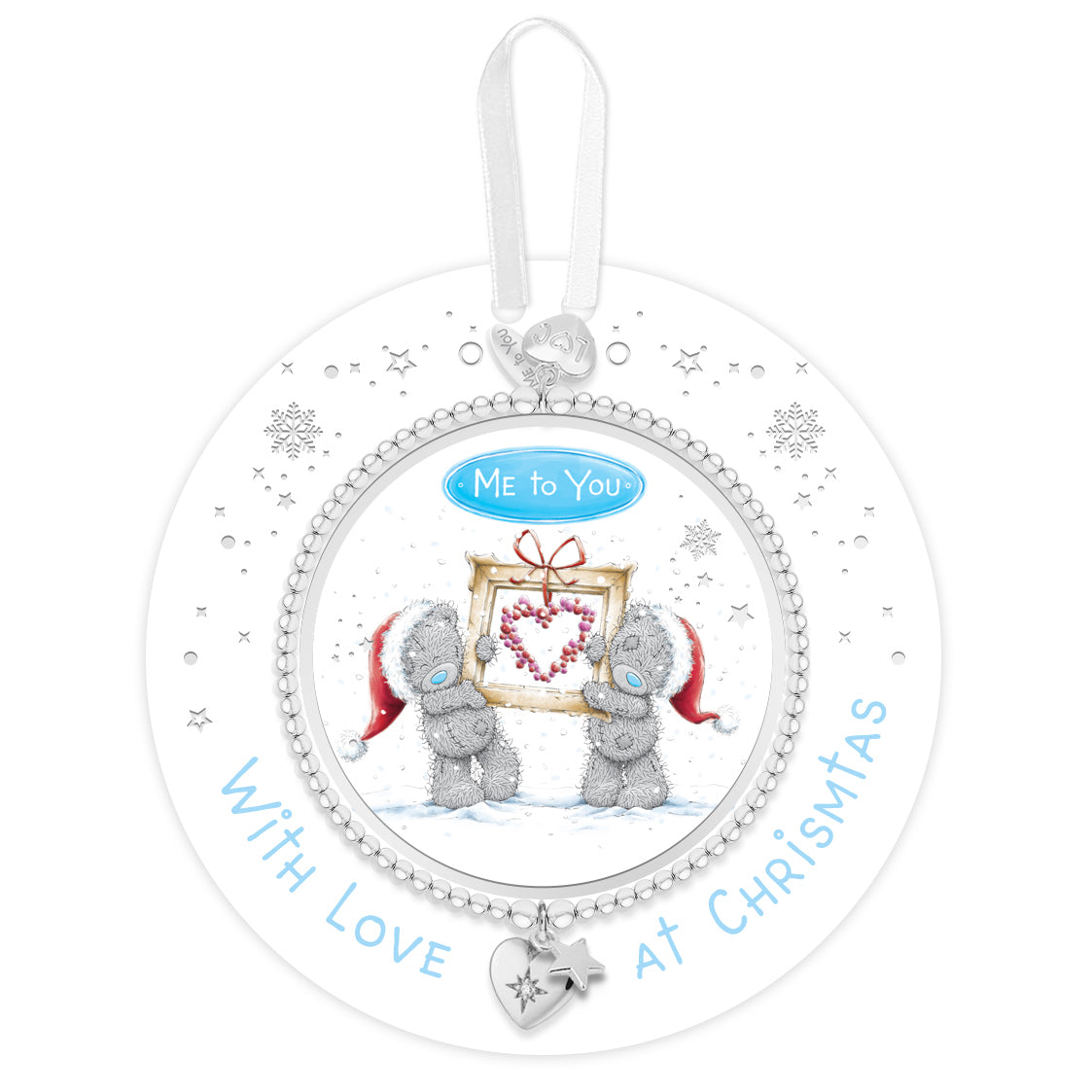 Me To You silver charm bracelet - With Love at Christmas