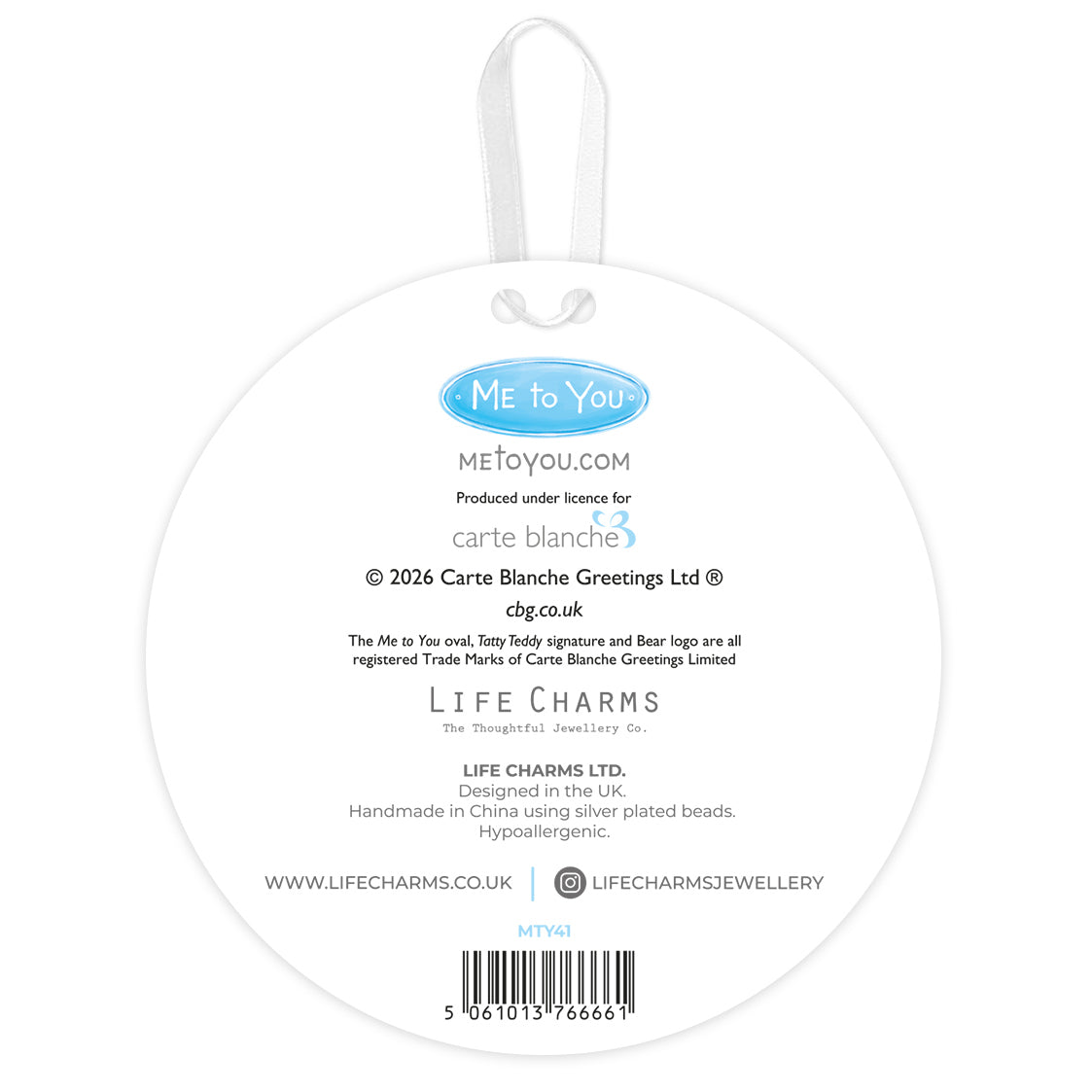 Me To You silver charm bracelet - Secret Santa
