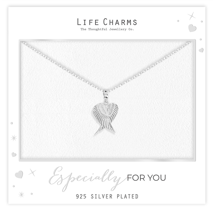 Double wings pendant necklace