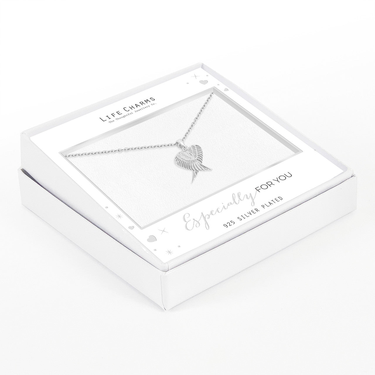 Double wings pendant necklace