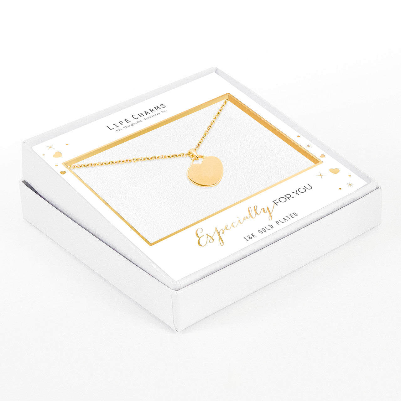 Elegant heart pendant necklace in gold