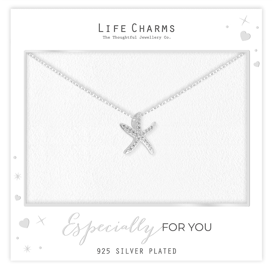 Sparkling starfish pendant necklace