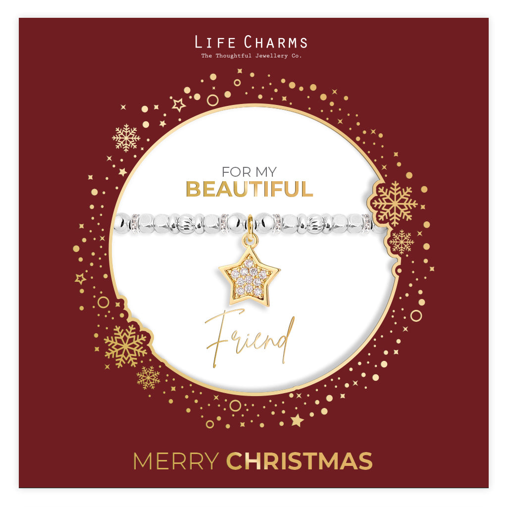 Beautiful Friend sparkly bracelet in a Christmas sleeve