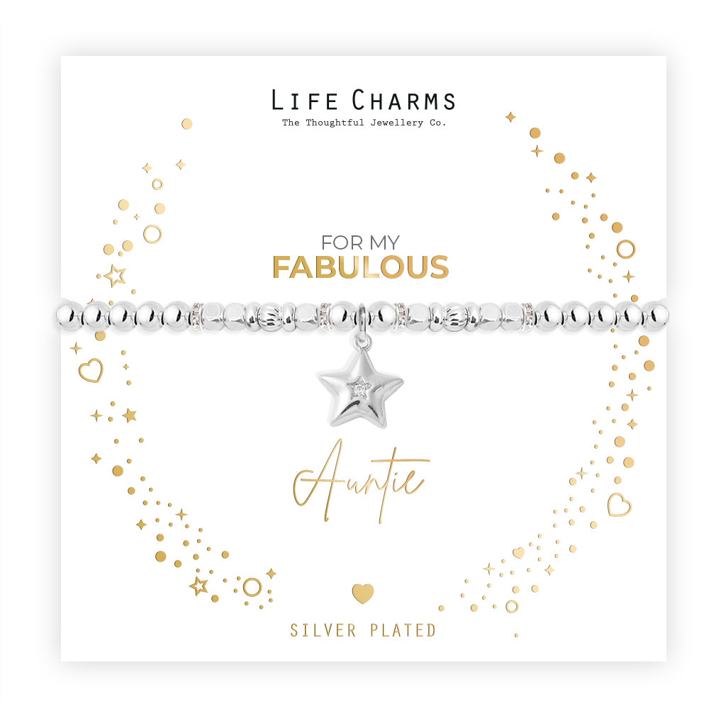 Auntie sparkly bracelet in a Christmas sleeve