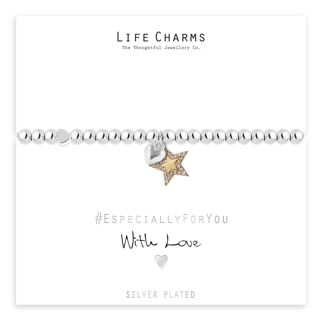 Merry Christmas Sparkly Gold Star Bracelet Gift