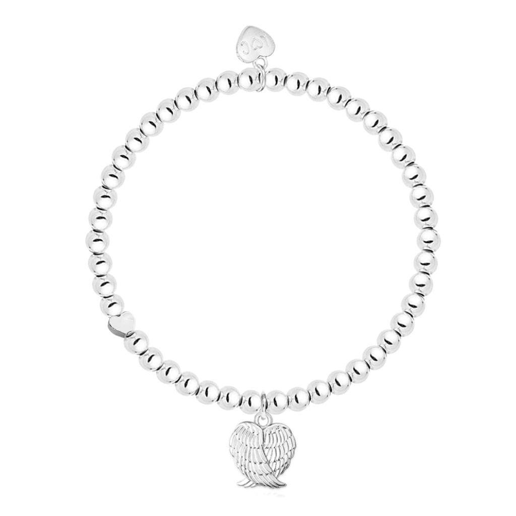 Merry Christmas Silver Angel Wings Heart Bracelet Gift