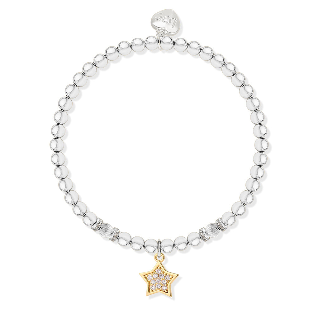 Silver and gold charm bracelet with Christmas sleeve - Friend