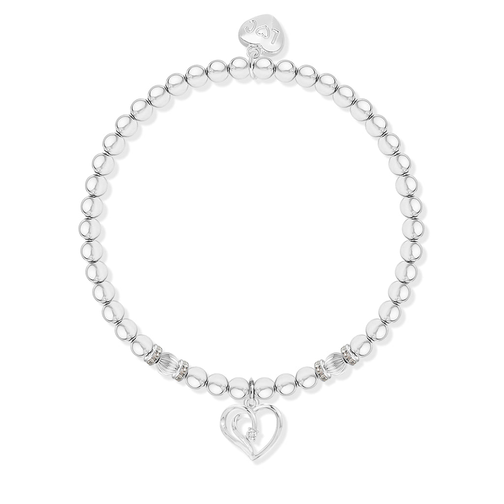 Silver charm bracelet with Christmas sleeve - Sister