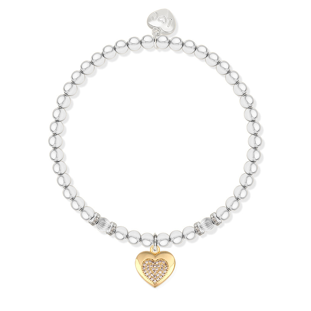 Silver and gold charm bracelet with Christmas sleeve - Daughter