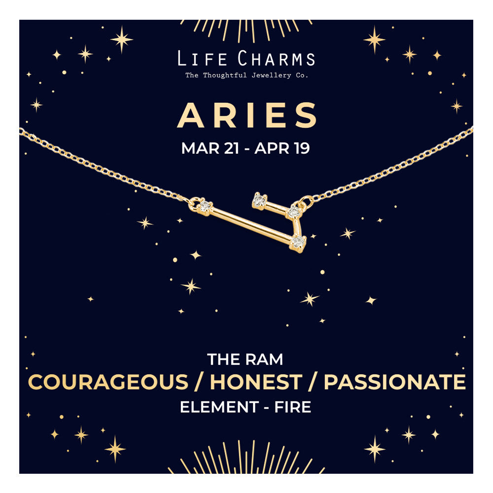 Aries Gold Zodiac Constellation Necklace