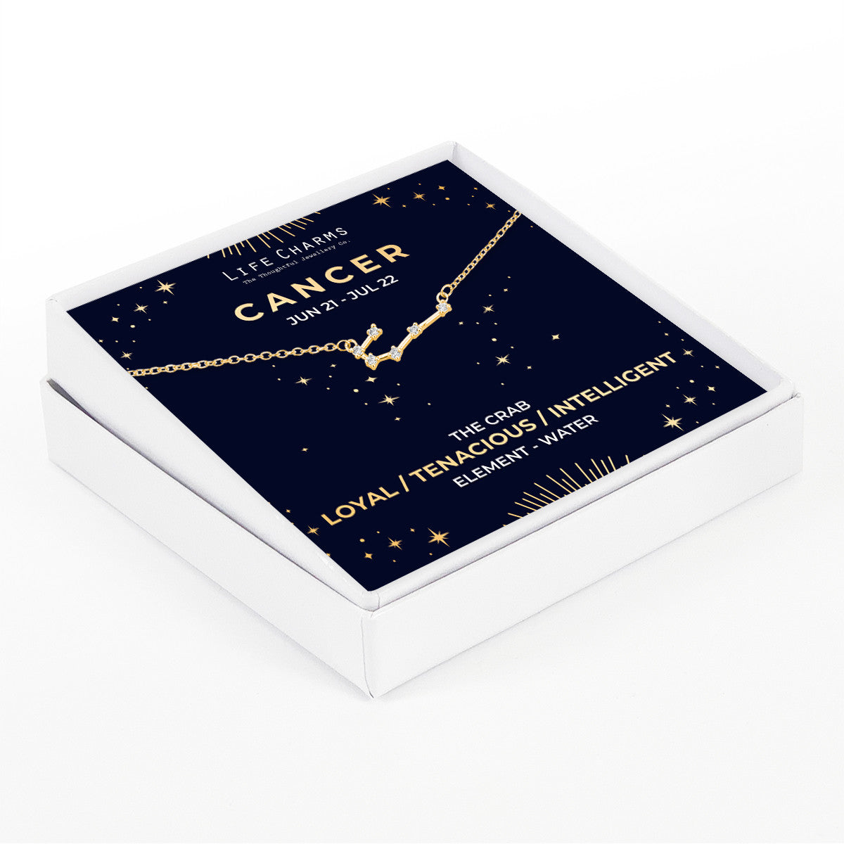 Cancer Gold Zodiac Constellation Necklace