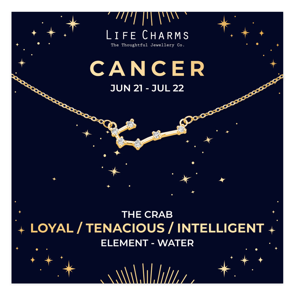 Cancer Gold Zodiac Constellation Necklace