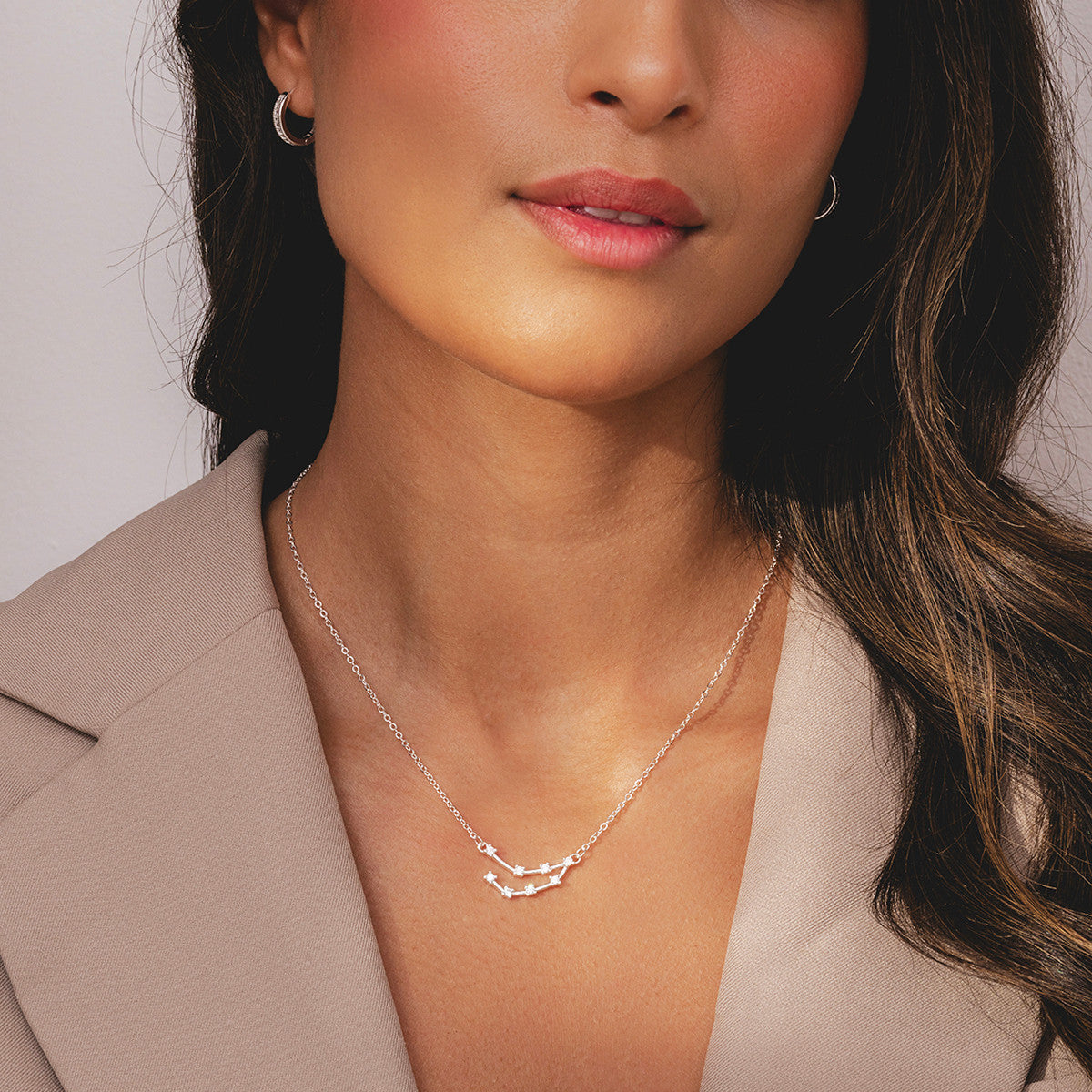 Capricorn  Silver Zodiac Constellation Necklace
