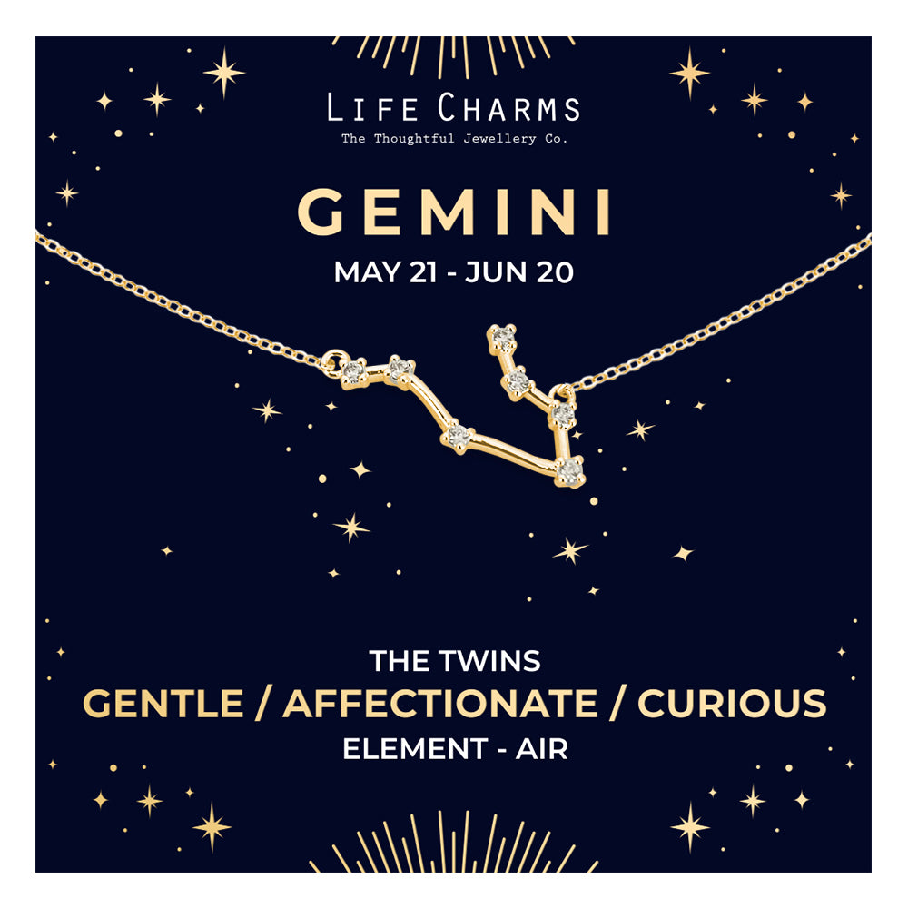 Gemini Gold Zodiac Constellation Necklace