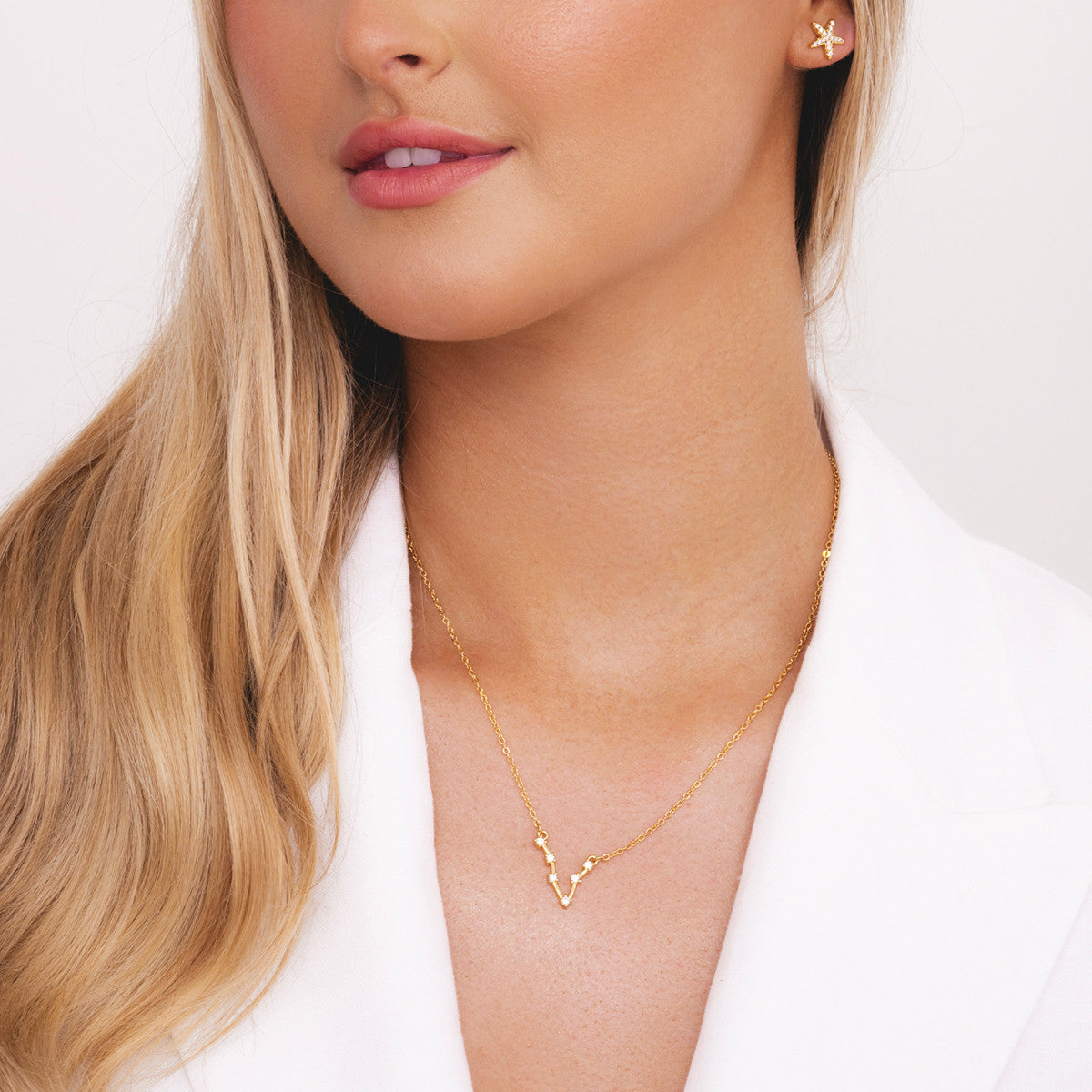 Gemini Gold Zodiac Constellation Necklace