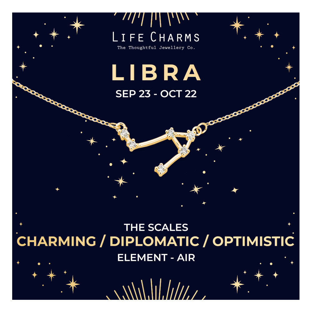 Libra Gold Zodiac Constellation Necklace