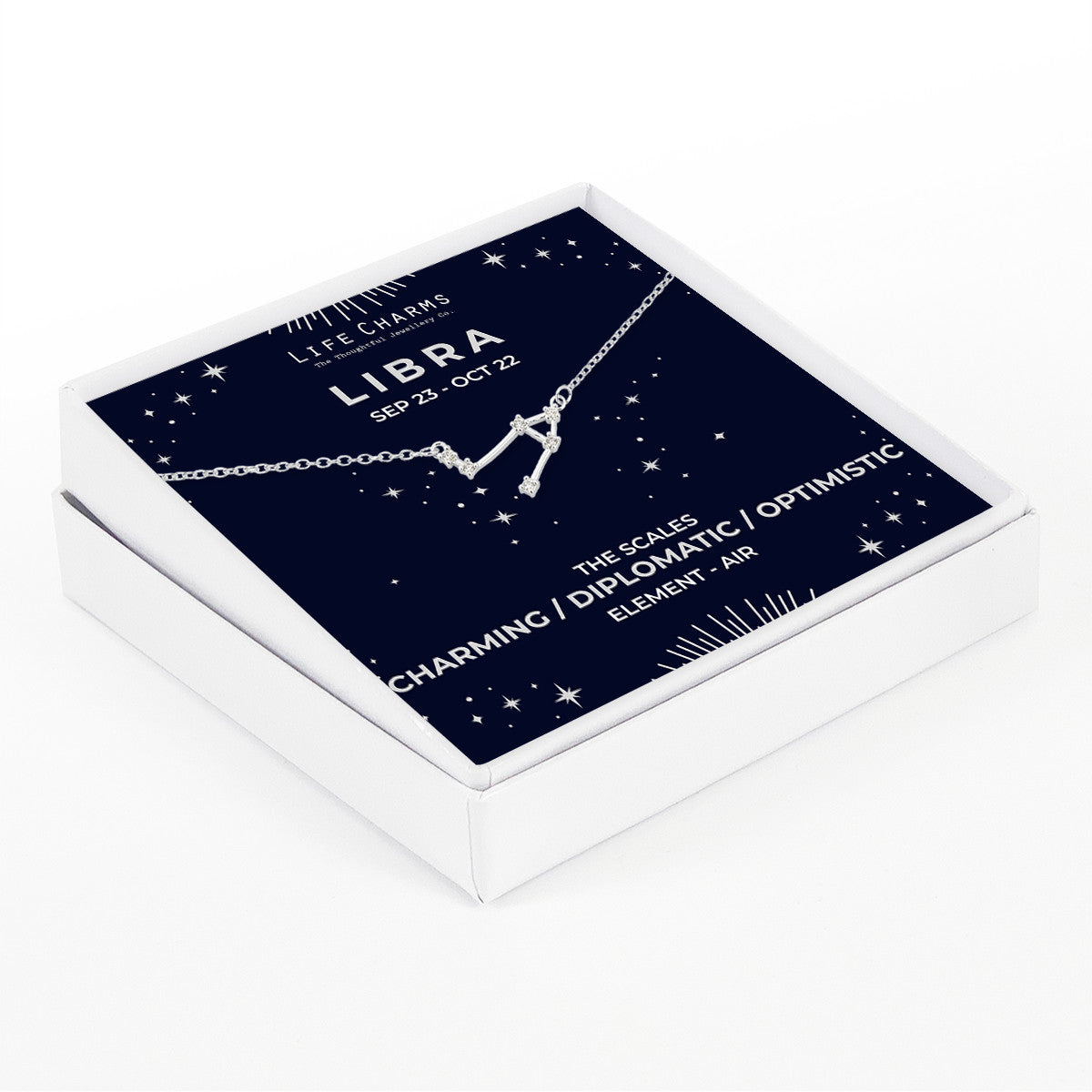 Libra Silver Zodiac Constellation Necklace