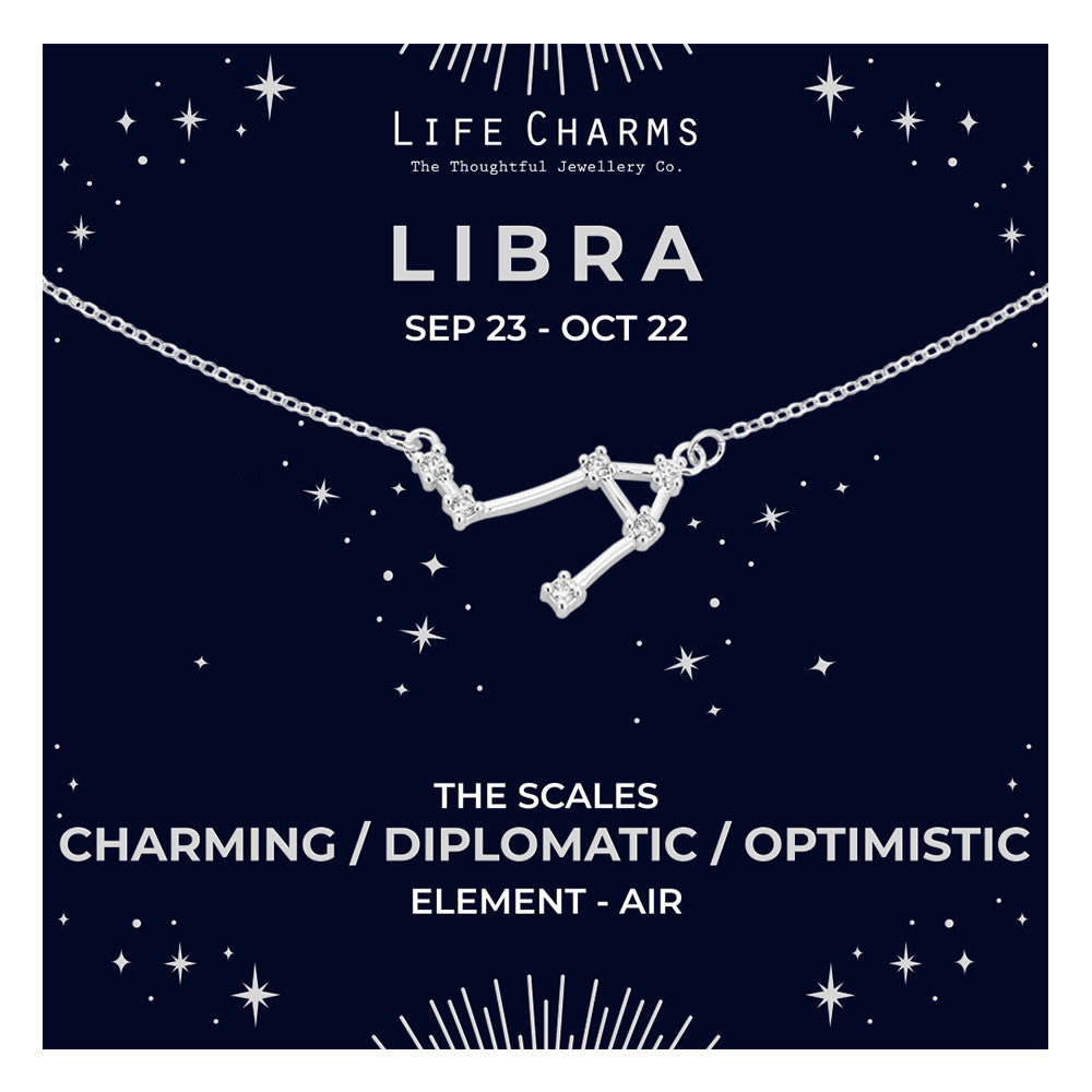 Libra Silver Zodiac Constellation Necklace