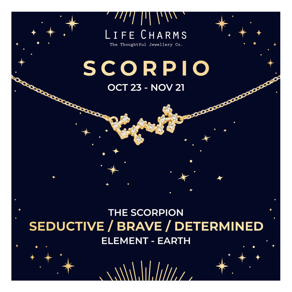 Scorpio Gold Zodiac Constellation Necklace