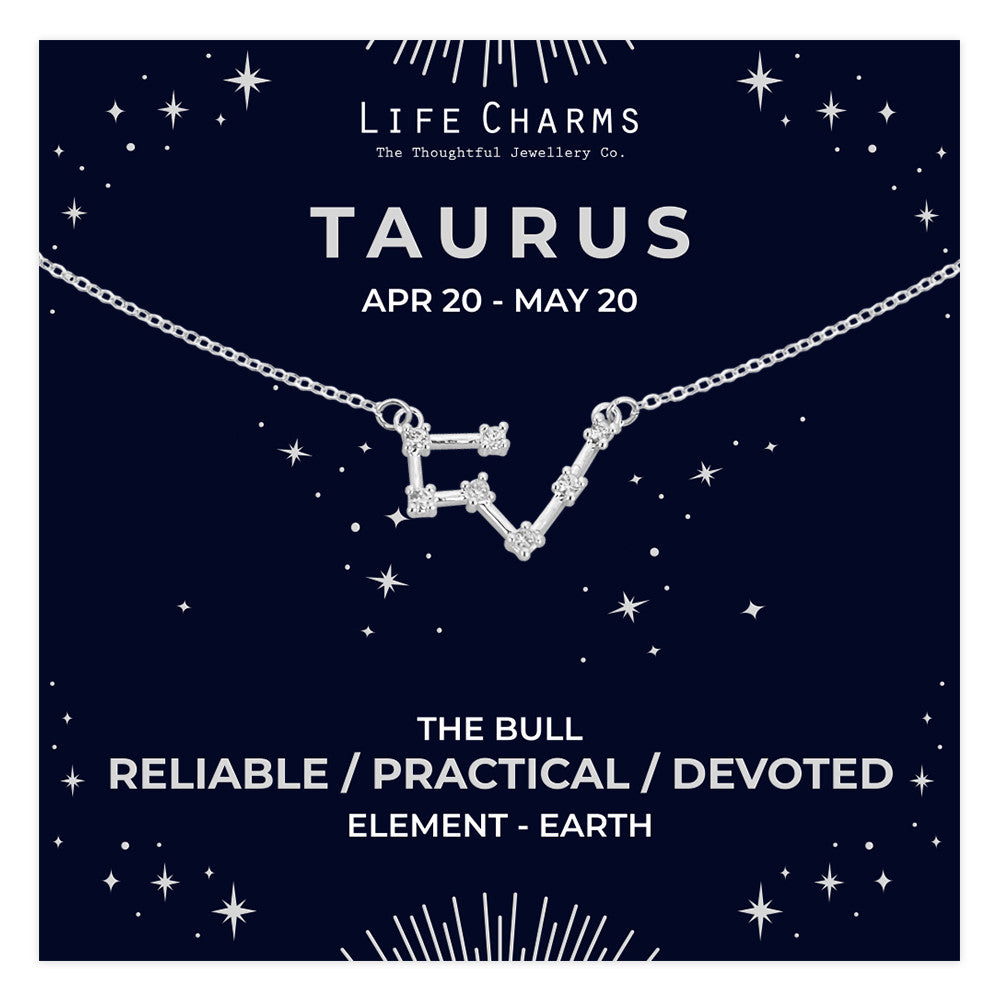 Taurus Silver Zodiac Constellation Necklace