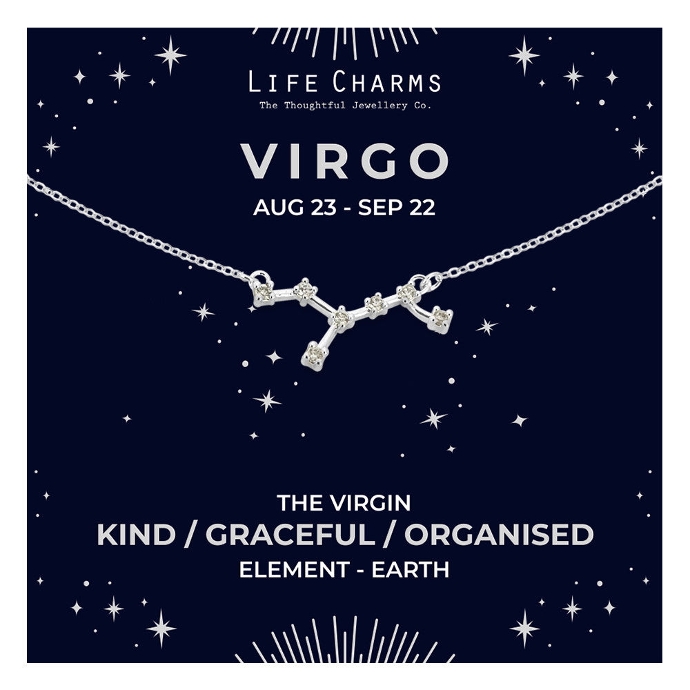 Virgo Silver Zodiac Constellation Necklace