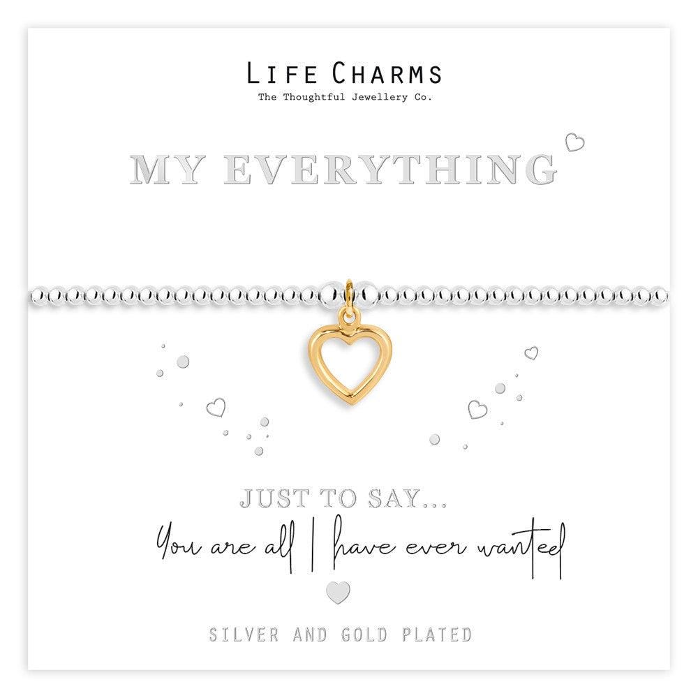 Just To Say My everything gold heart charm bracelet