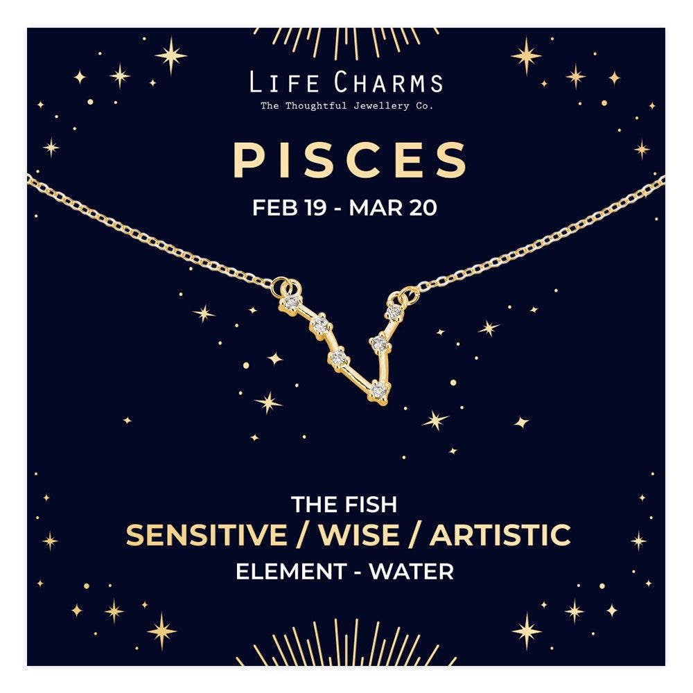 Pisces Gold Zodiac Constellation Necklace