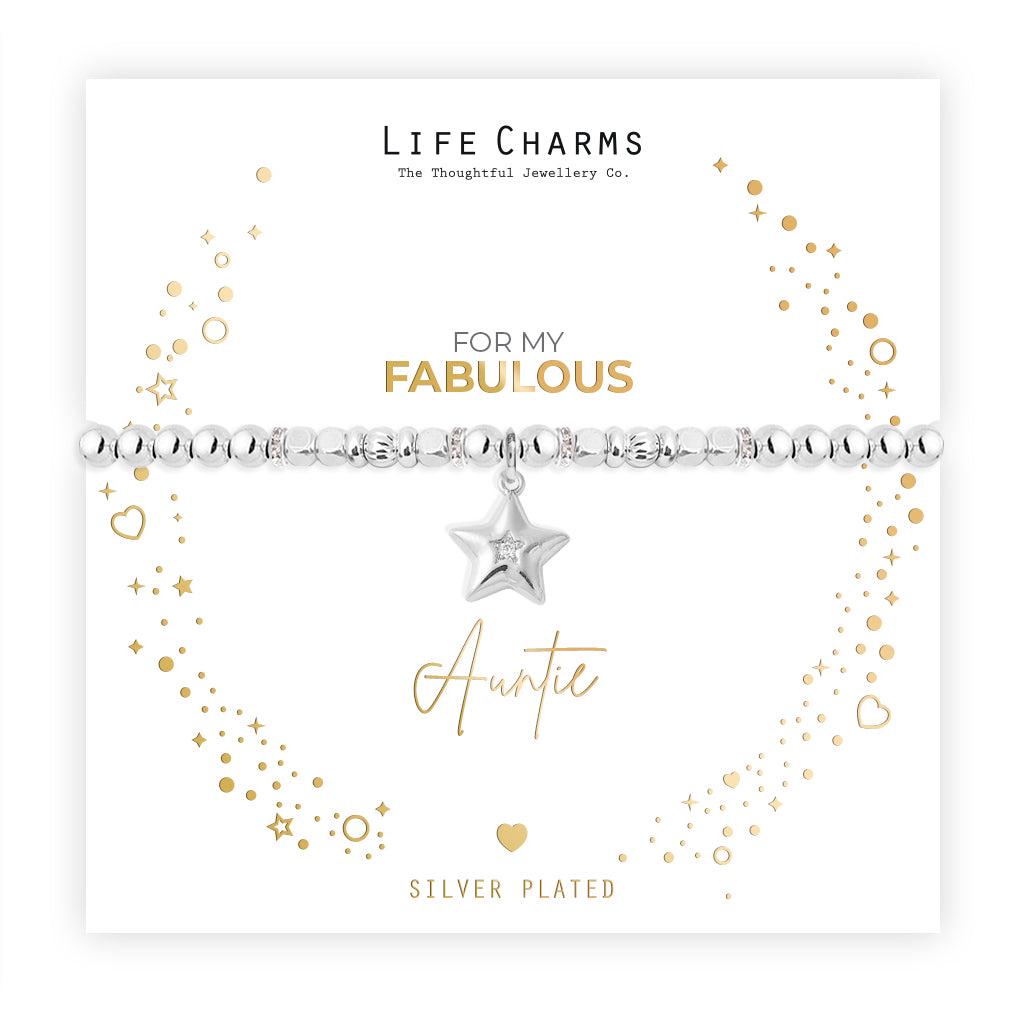 Auntie sparkly bracelet in a Christmas sleeve