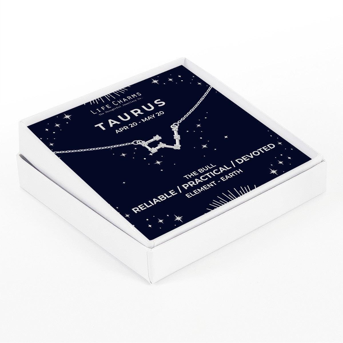 Taurus Silver Zodiac Constellation Necklace