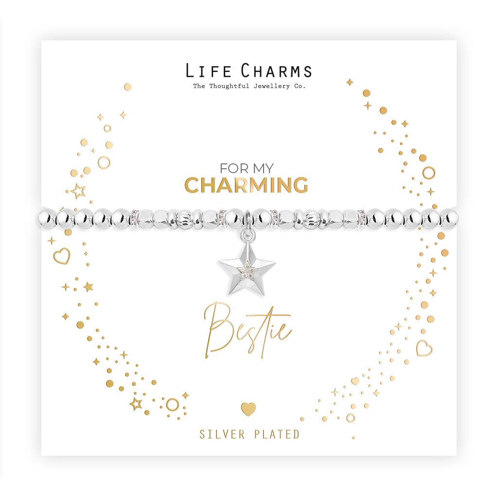 Charming Bestie sparkly bracelet in a Christmas sleeve