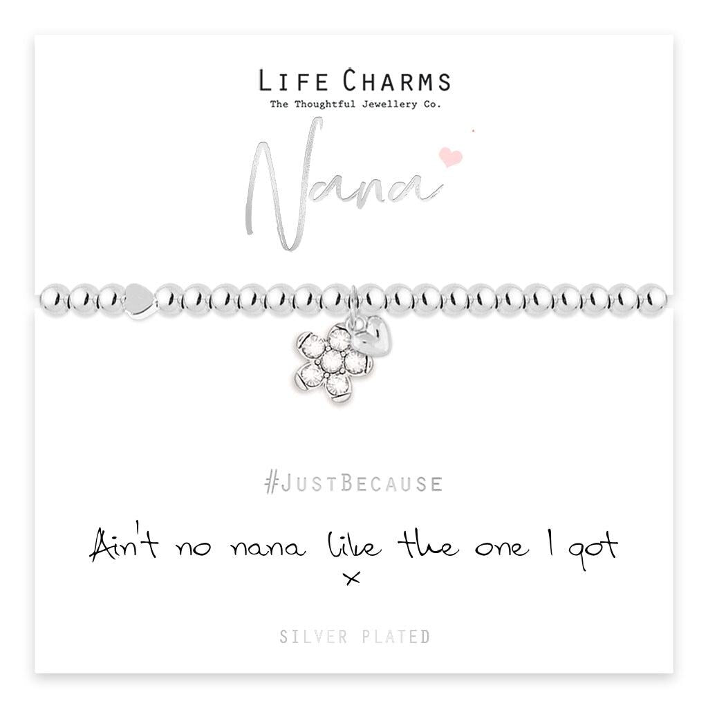 Nana Sparkling Flower Charm Bracelet
