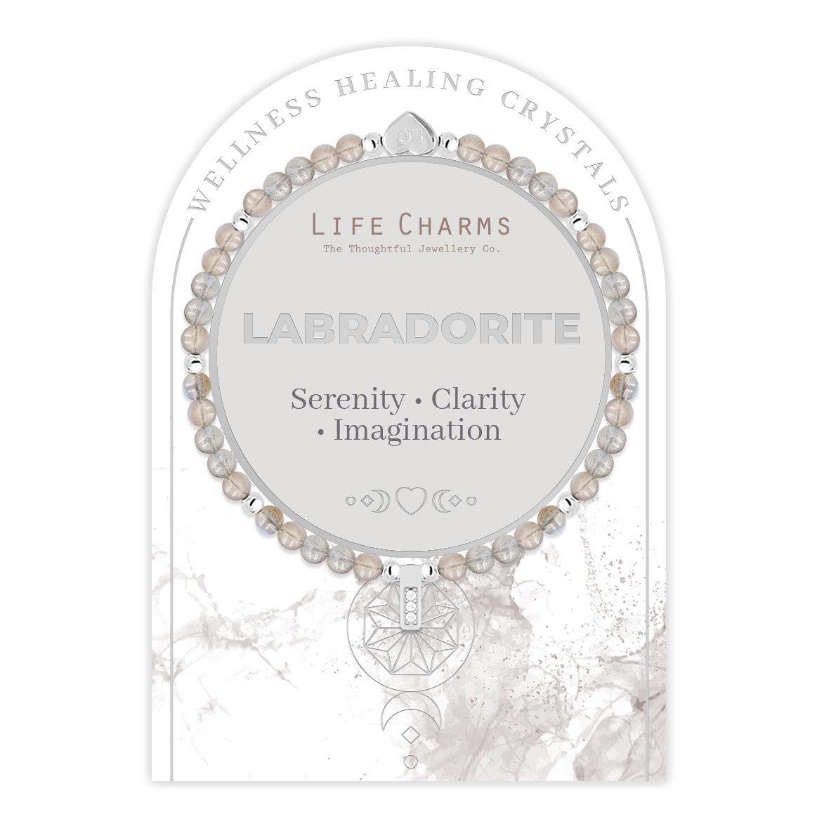 Labradorite & silver beads healing crystals bracelet