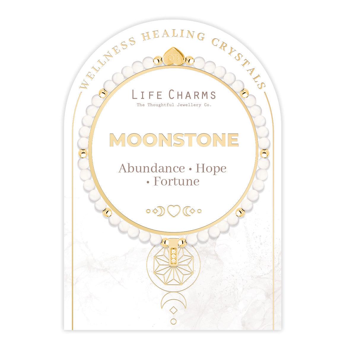 Moonstone & gold beads healing crystals bracelet