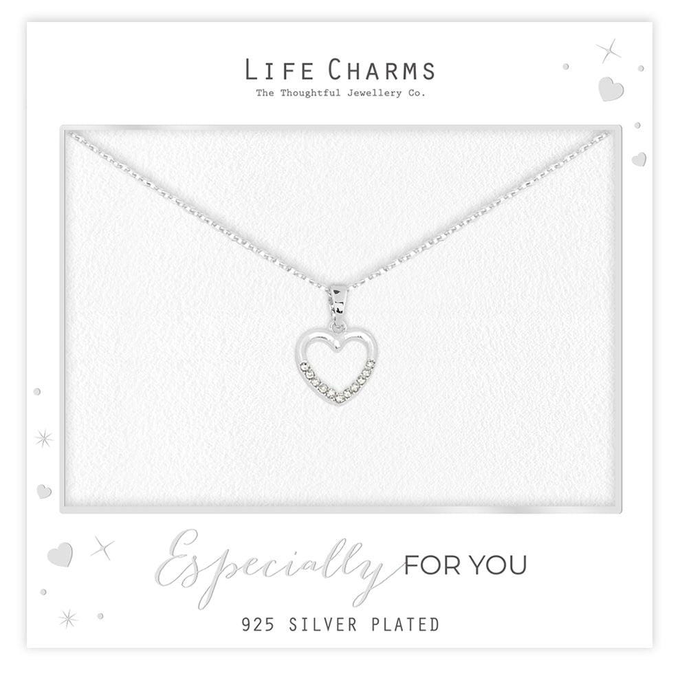 Heart with stones pendant necklace