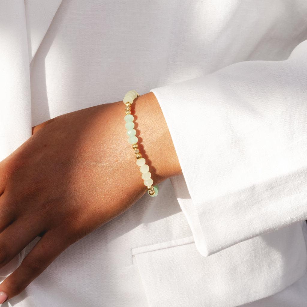 Birthday Girl - Mint crystal affirmation bracelet