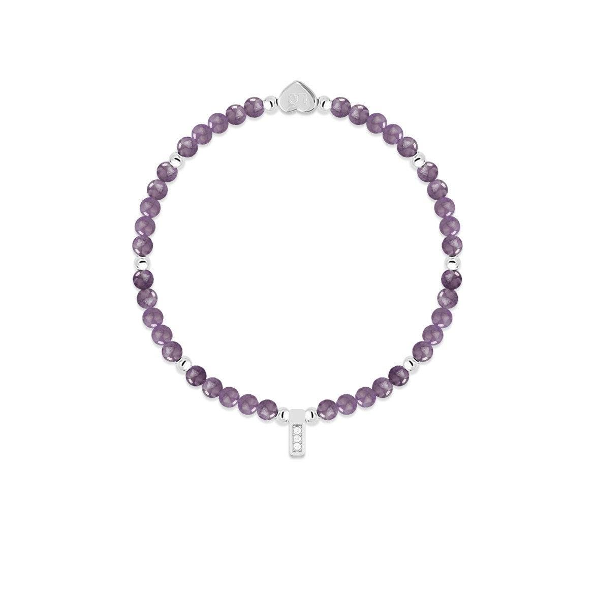 Amethyst & silver beads healing crystals bracelet